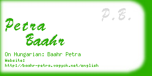 petra baahr business card